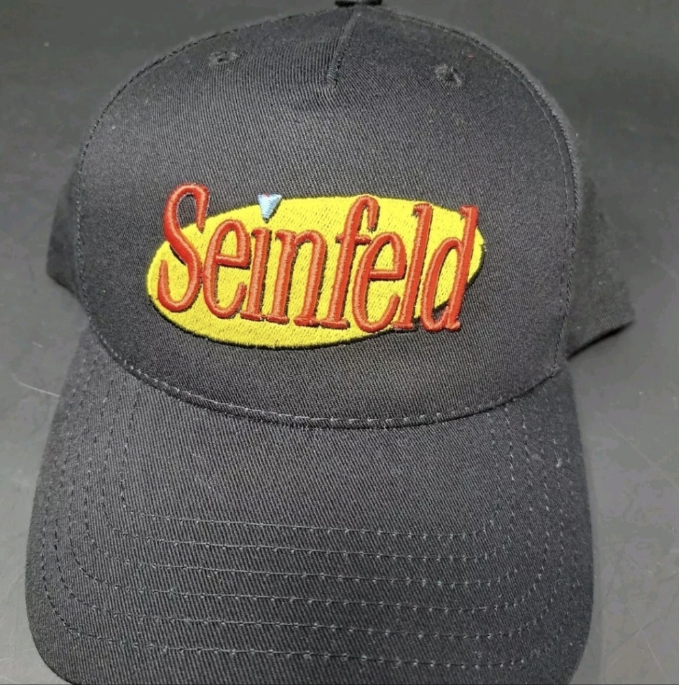 Seinfeld  Embroidered Logo Black Hat/Cap 90s Retro Baseball Style Adjustable NEW